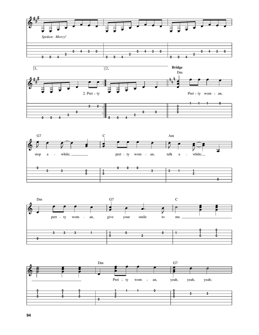 Oh, Pretty Woman Oh, Pretty Woman Acoustic Guitar scores gallery preview page 2