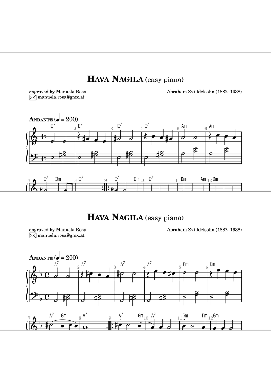 Hava Nagila (easy piano version) Piano Method scores gallery preview page 2