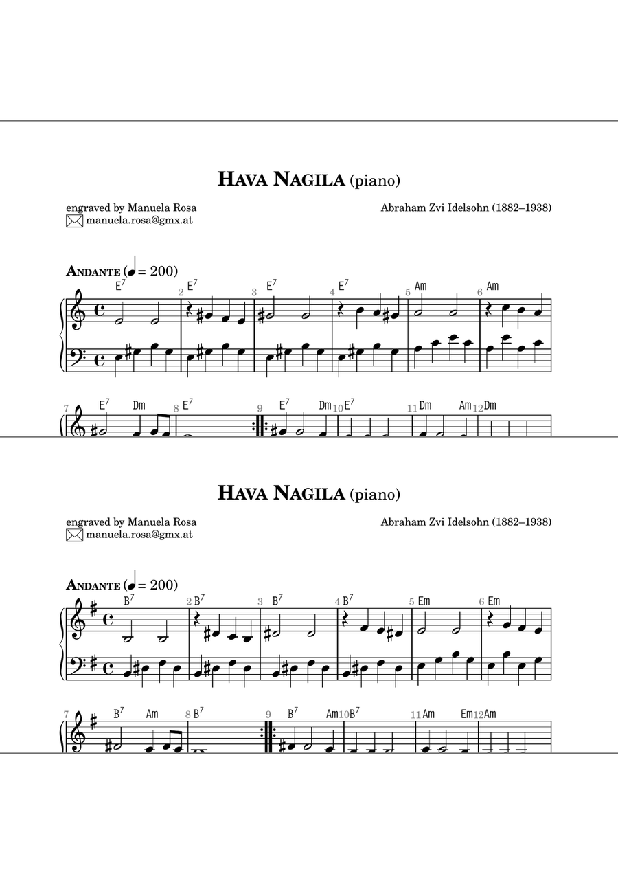 Hava Nagila (easy piano version) Piano Method scores gallery preview page 5