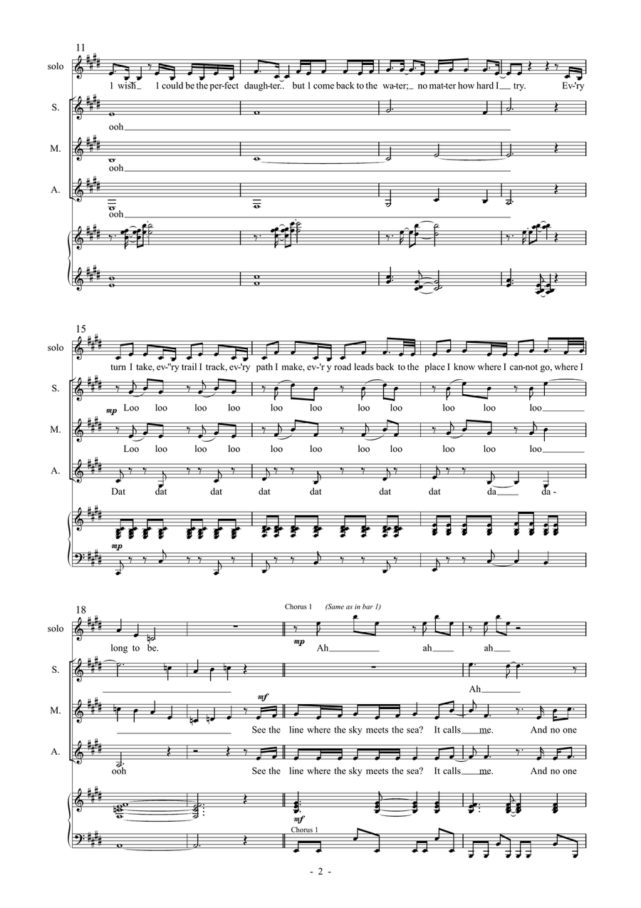 How Far I'll Go How Far I'll Go SSA scores gallery preview page 2