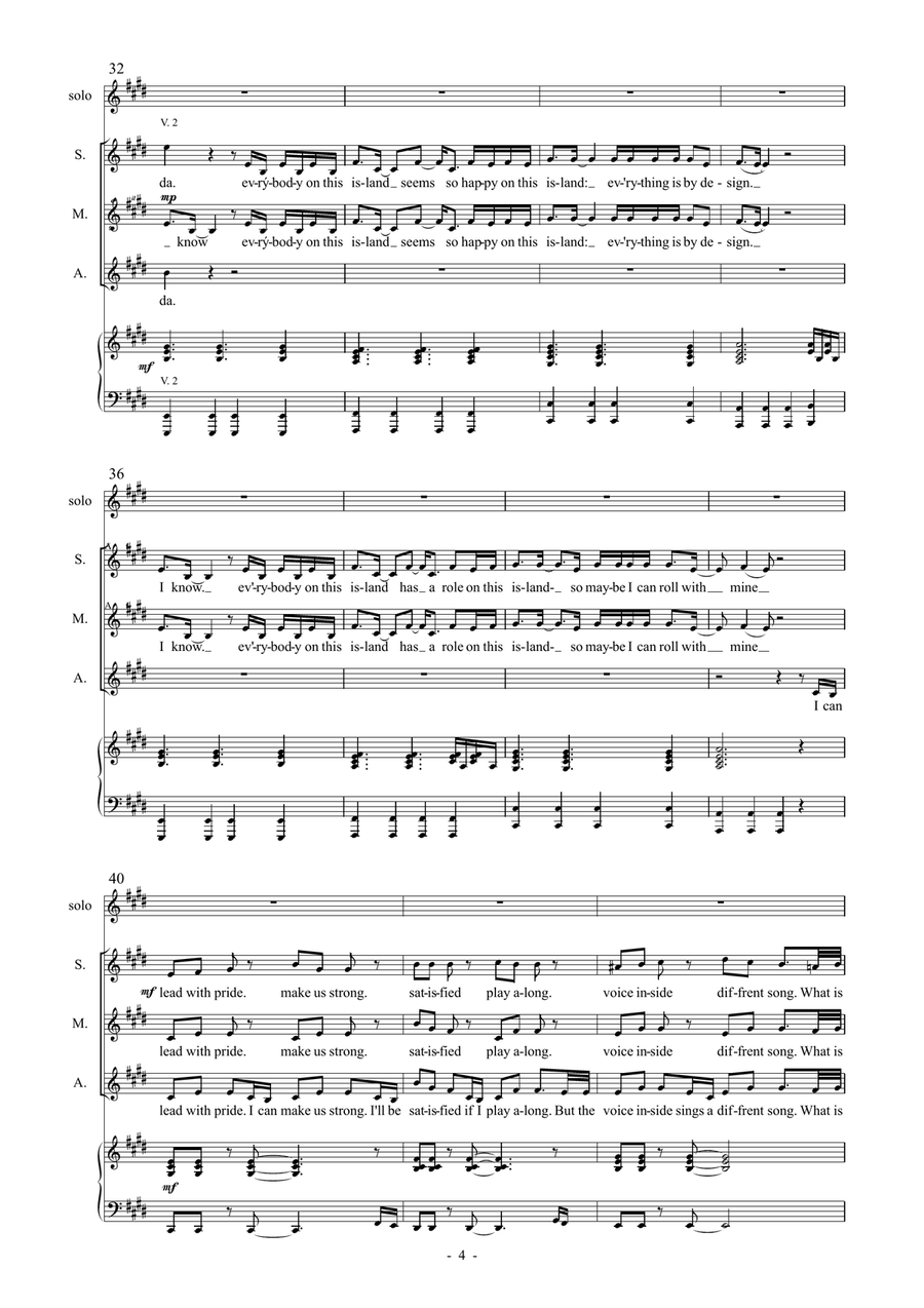 How Far I'll Go How Far I'll Go SSA scores gallery preview page 4