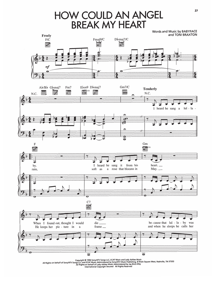 How Could An Angel Break My Heart Piano, Vocal, Guitar scores gallery preview page 1