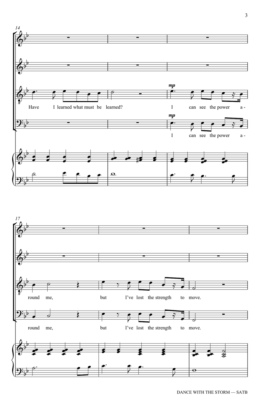 Dance With The Storm (arr. Dave Volpe) 4-Part scores gallery preview page 3