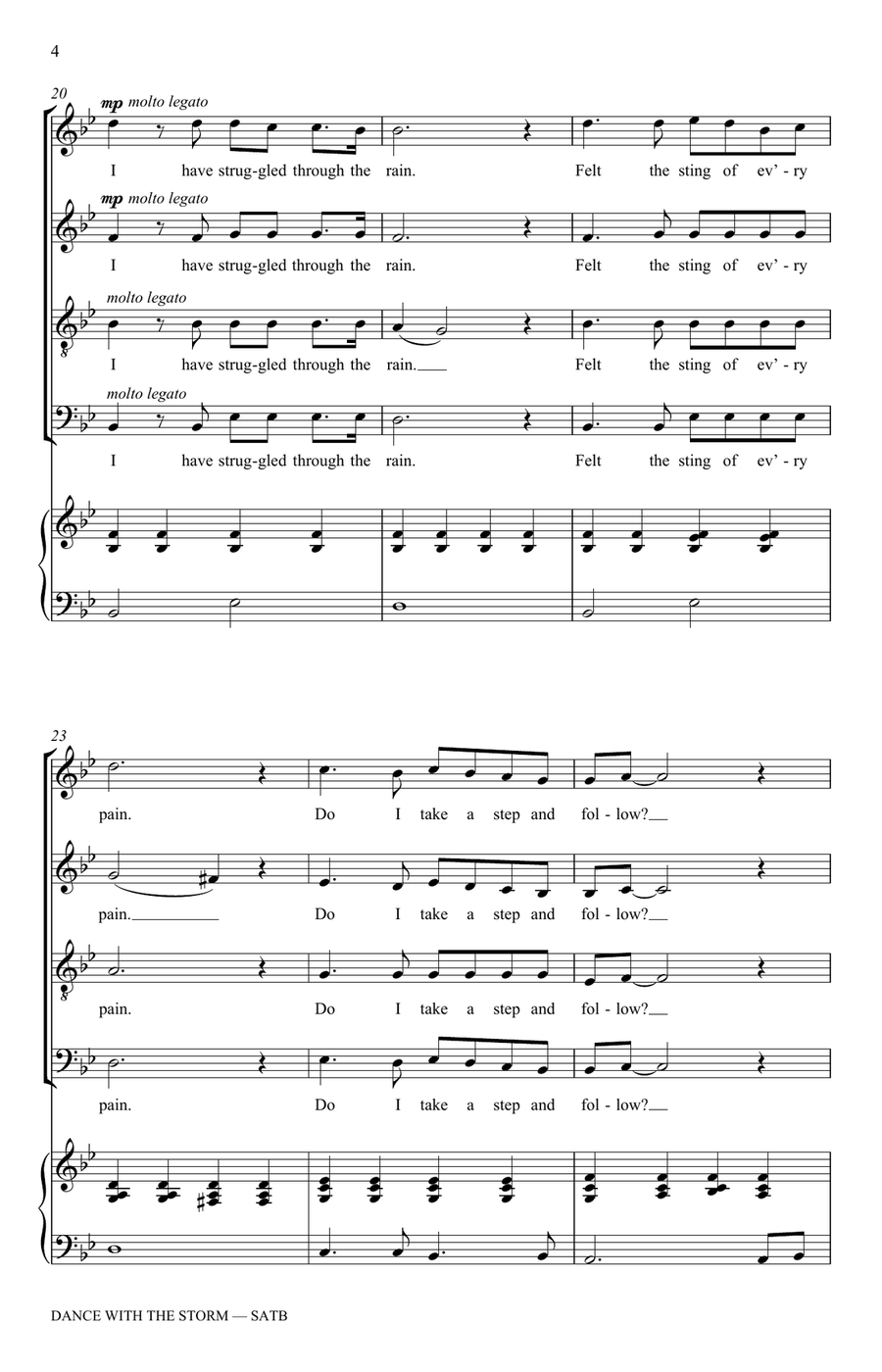 Dance With The Storm (arr. Dave Volpe) 4-Part scores gallery preview page 4
