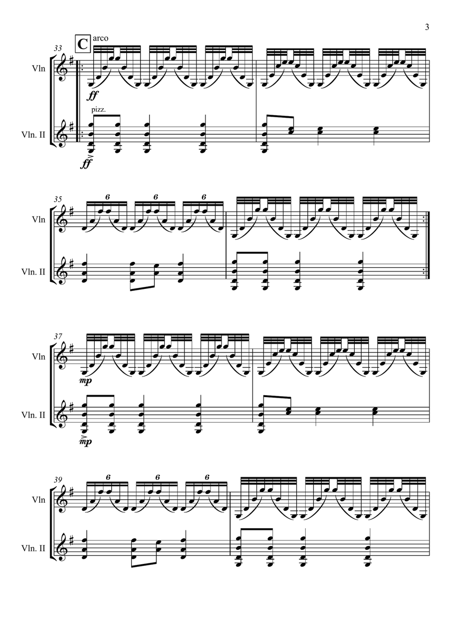 Passa Calle from La Musica Notturna delle strade di Madrid Op 30 No. 6 arr. String Duo (2 violins) String Duet scores gallery preview page 5