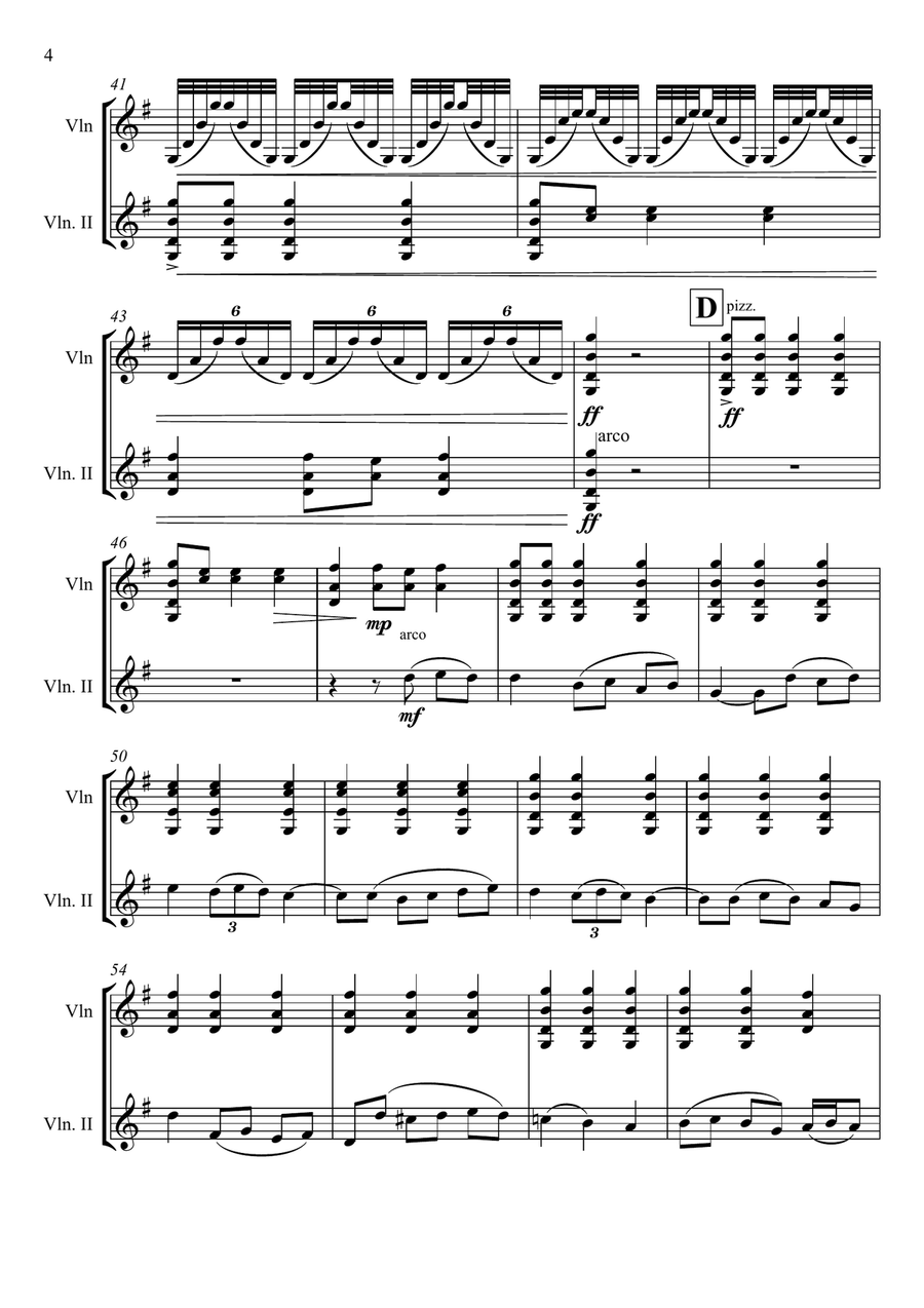 Passa Calle from La Musica Notturna delle strade di Madrid Op 30 No. 6 arr. String Duo (2 violins) String Duet scores gallery preview page 6