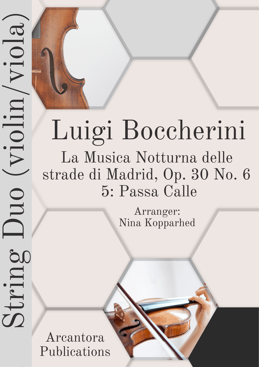 Passa Calle from La Musica Notturna delle strade di Madrid Op 30 No. 6 arr. String Duo(violin/viola) String Duet scores gallery preview page 1