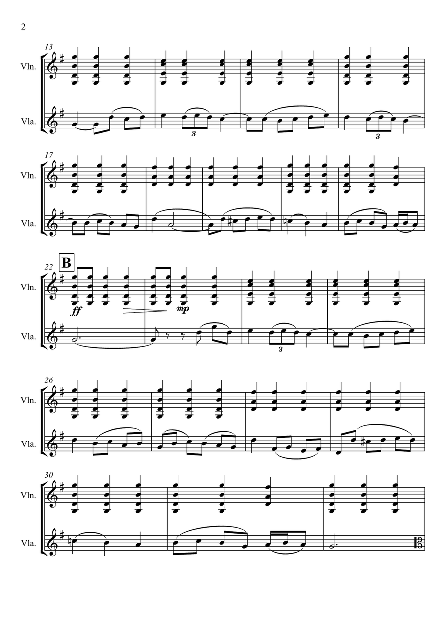Passa Calle from La Musica Notturna delle strade di Madrid Op 30 No. 6 arr. String Duo(violin/viola) String Duet scores gallery preview page 4