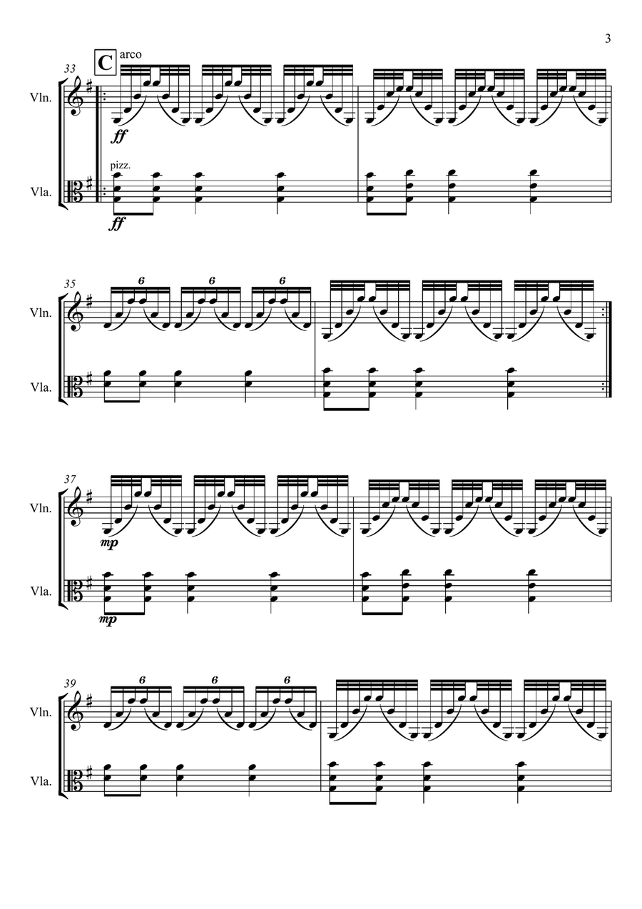 Passa Calle from La Musica Notturna delle strade di Madrid Op 30 No. 6 arr. String Duo(violin/viola) String Duet scores gallery preview page 5