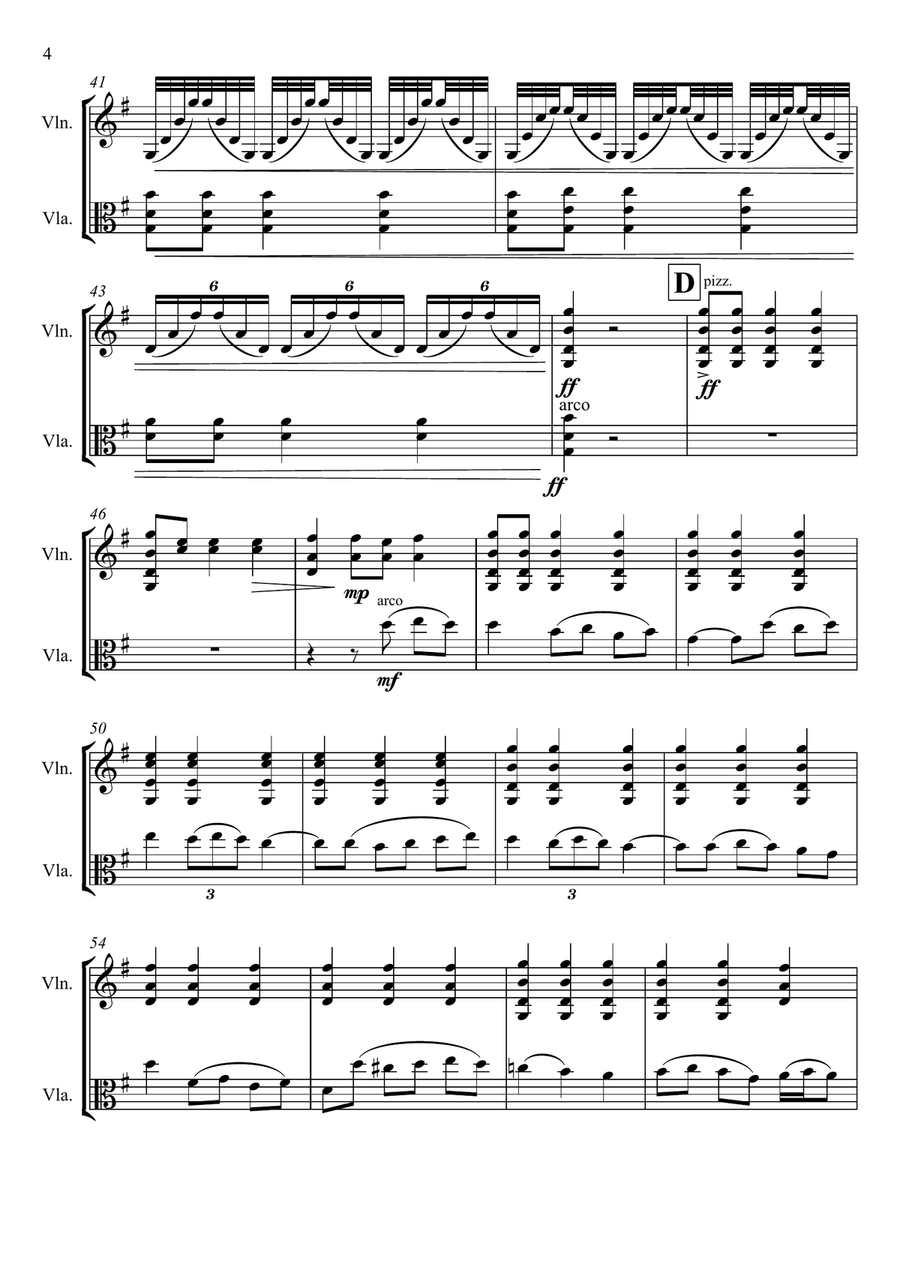Passa Calle from La Musica Notturna delle strade di Madrid Op 30 No. 6 arr. String Duo(violin/viola) String Duet scores gallery preview page 6