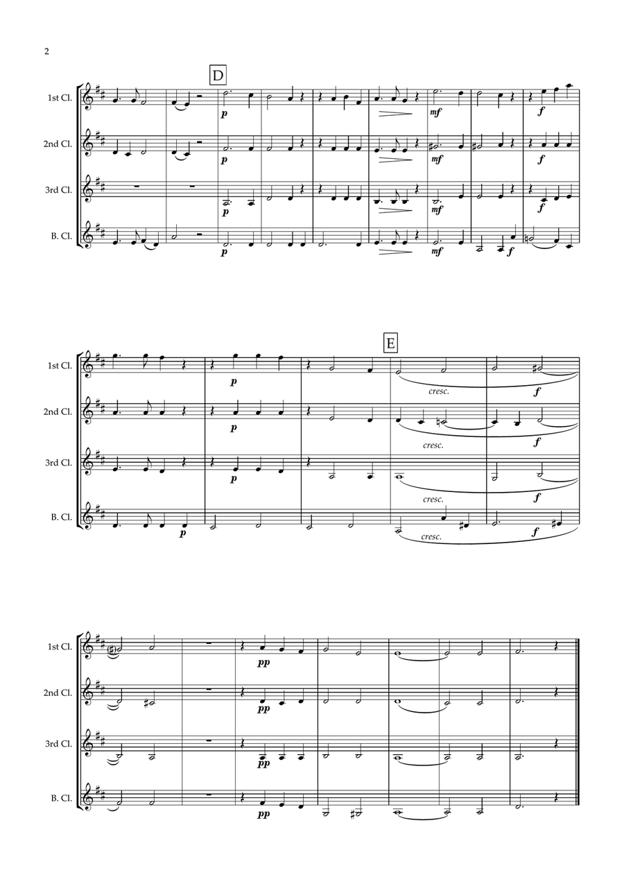 Locus Iste (Clarinet Quartet) Clarinet Quartet scores gallery preview page 2