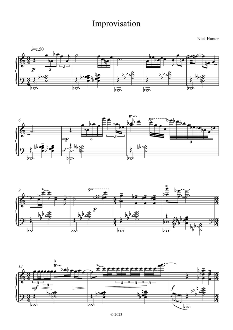 Improvisation Improvisation Piano Solo scores gallery preview page 1