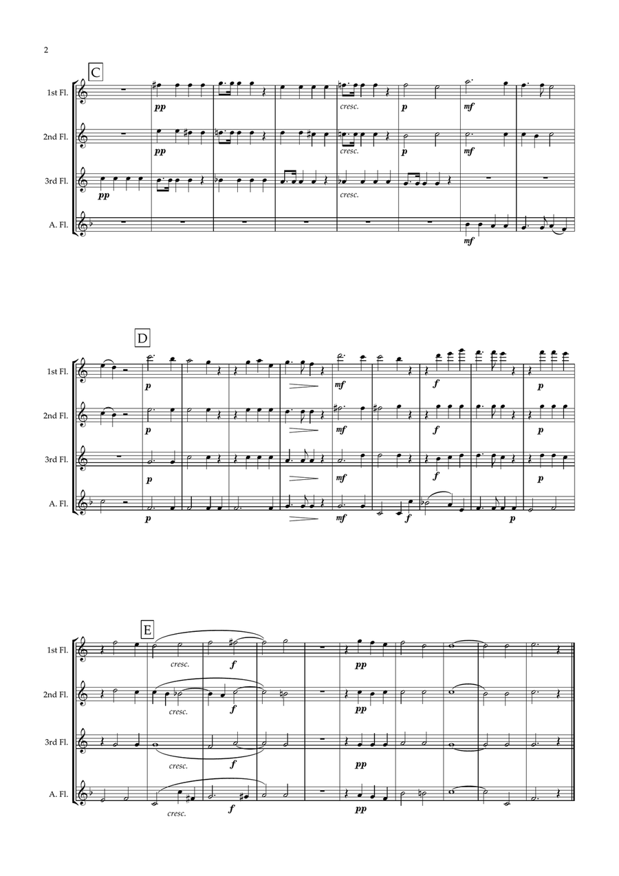 Locus Iste (Flute Quartet) Flute Quartet scores gallery preview page 2