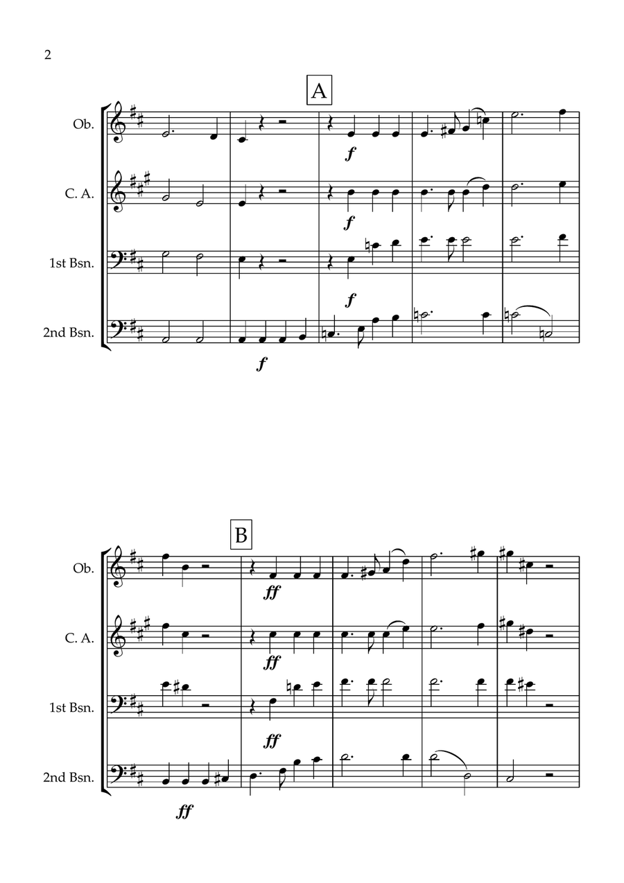 Locus Iste (Double Reed ensemble) Woodwind Quartet scores gallery preview page 2