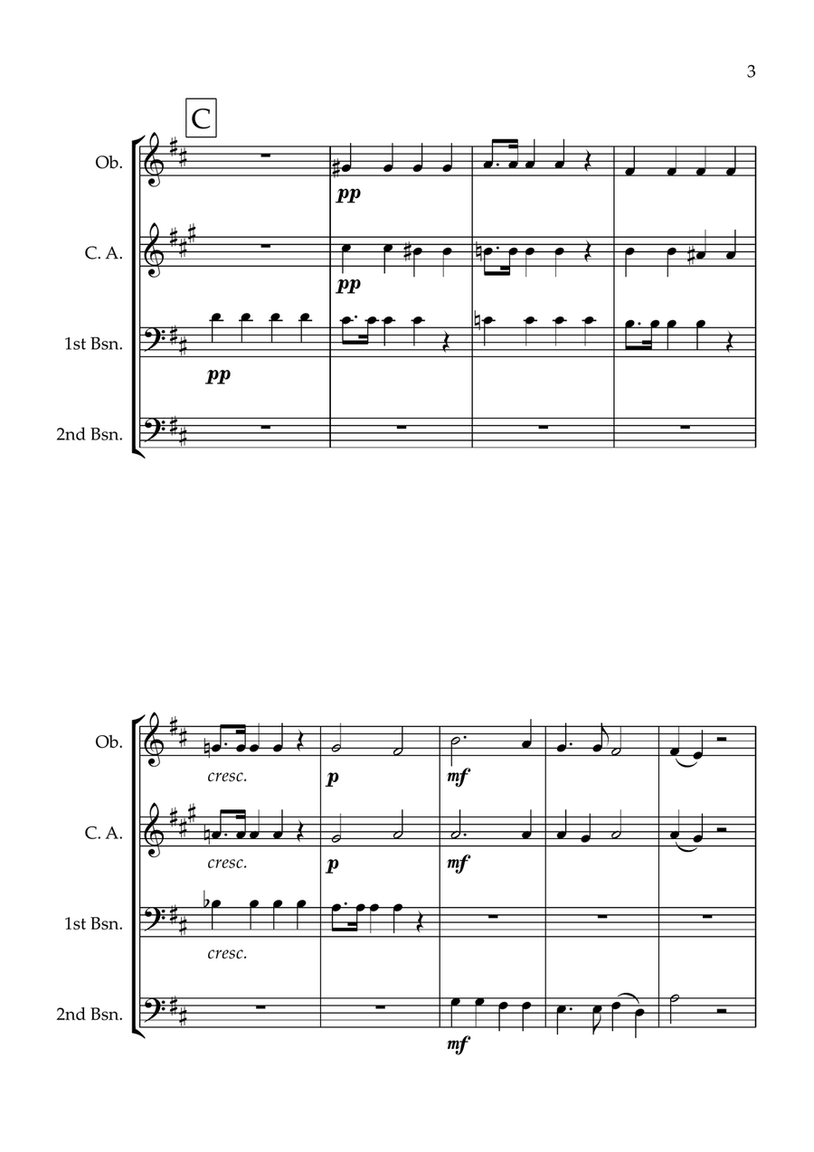 Locus Iste (Double Reed ensemble) Woodwind Quartet scores gallery preview page 3