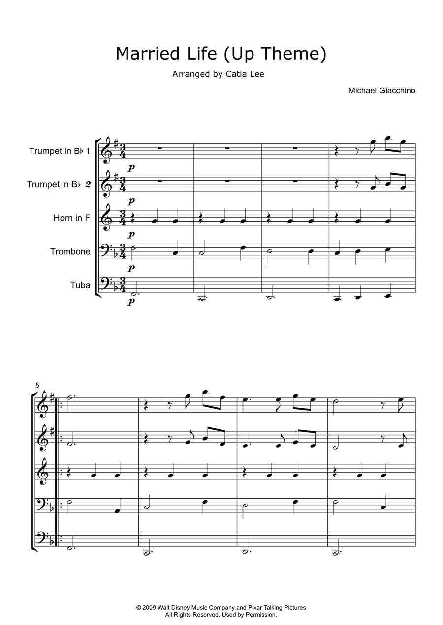 Married Life Married Life Brass Quintet scores gallery preview page 2