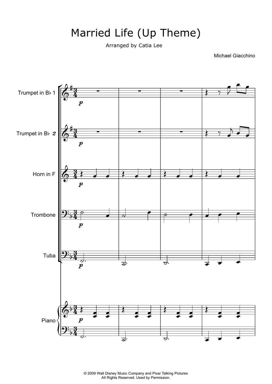Married Life Married Life Brass Quintet scores gallery preview page 2