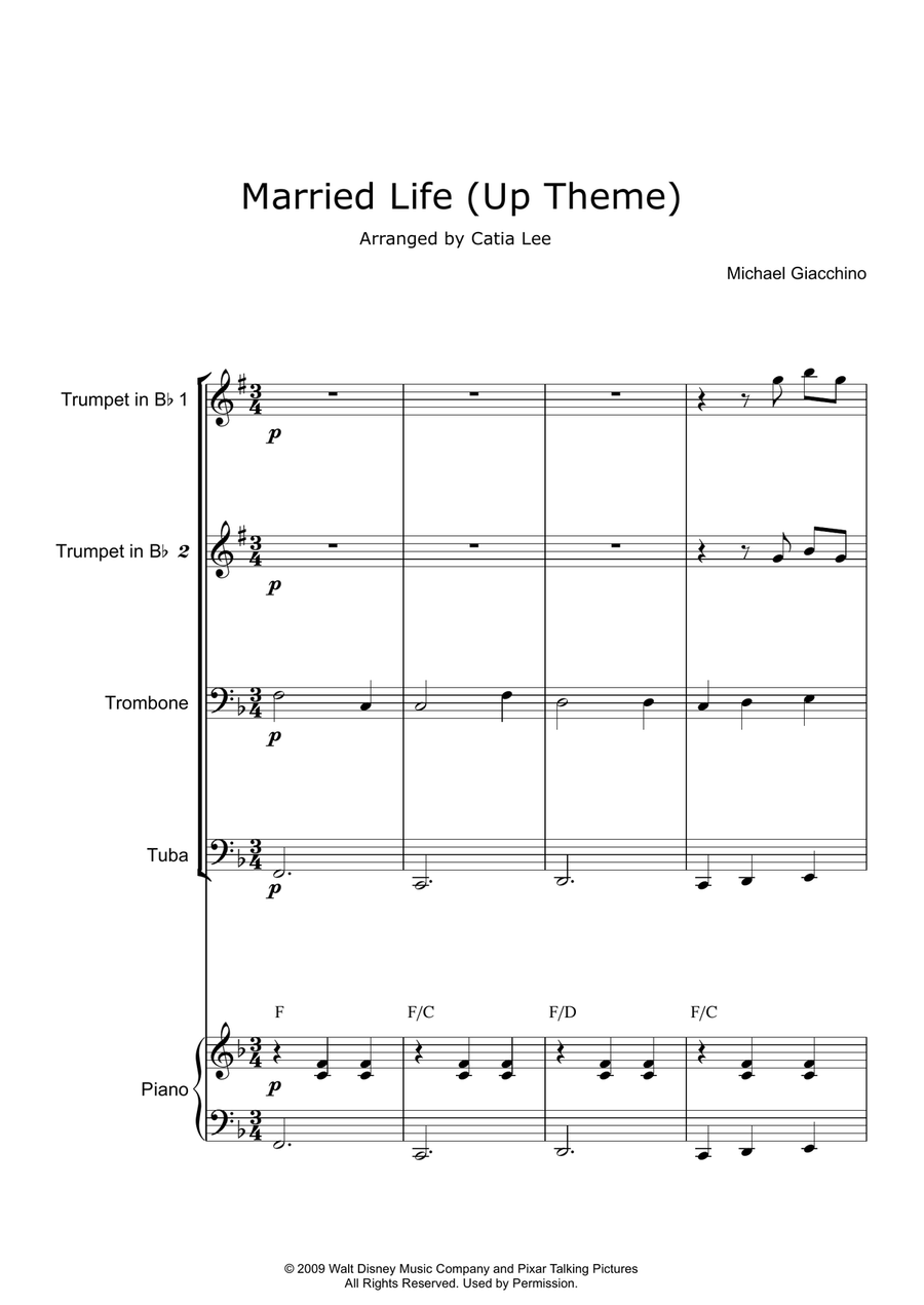 Married Life Married Life Brass Quartet scores gallery preview page 2