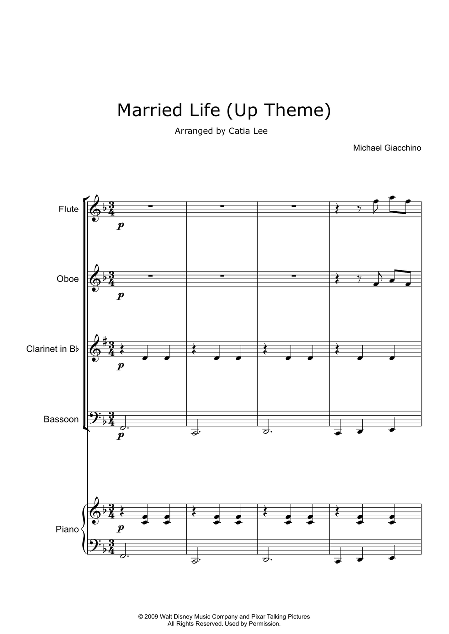 Married Life Married Life Woodwind Quartet scores gallery preview page 2