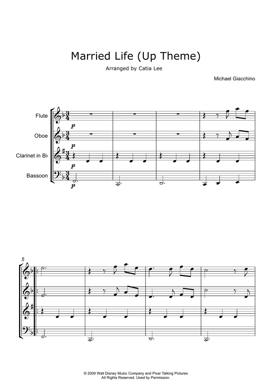 Married Life Married Life Woodwind Quartet scores gallery preview page 2