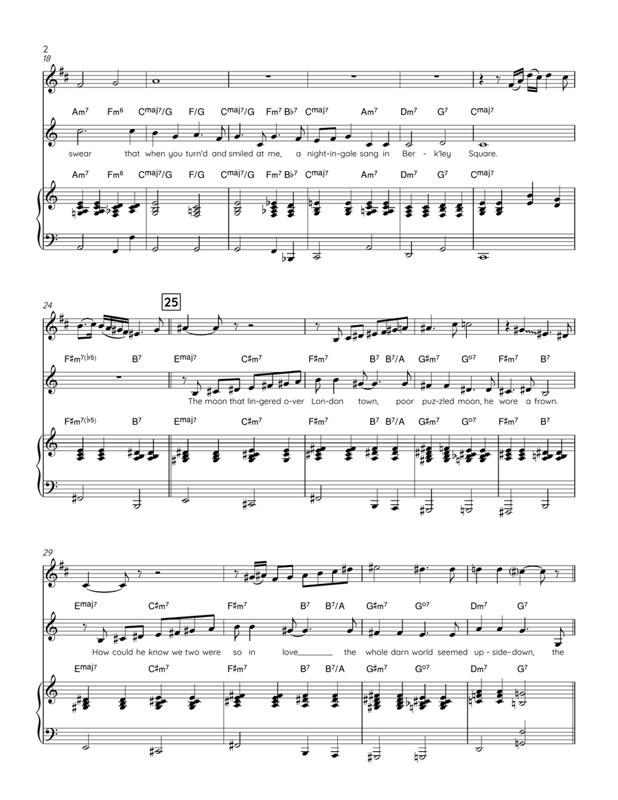A Nightingale Sang In Berkeley Square Piano, Vocal scores gallery preview page 2