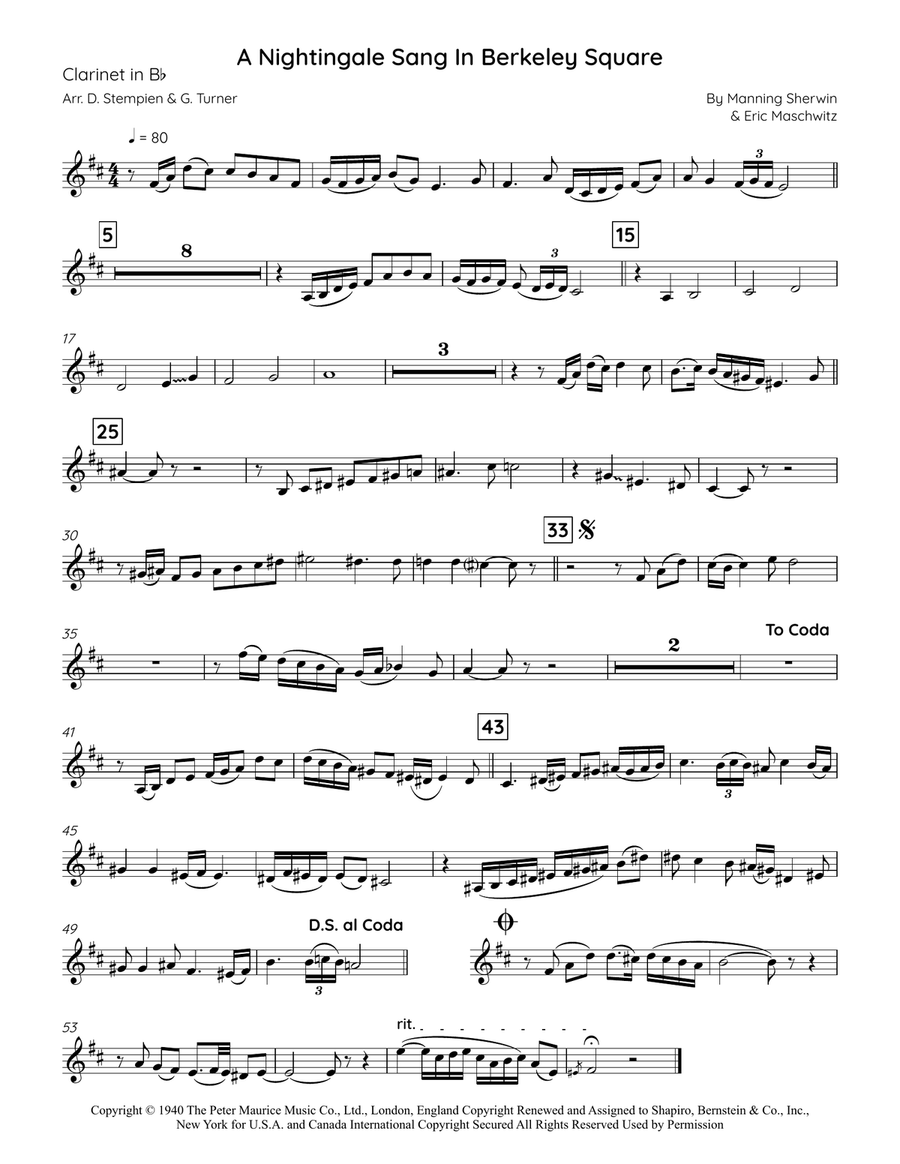 A Nightingale Sang In Berkeley Square Piano, Vocal scores gallery preview page 5