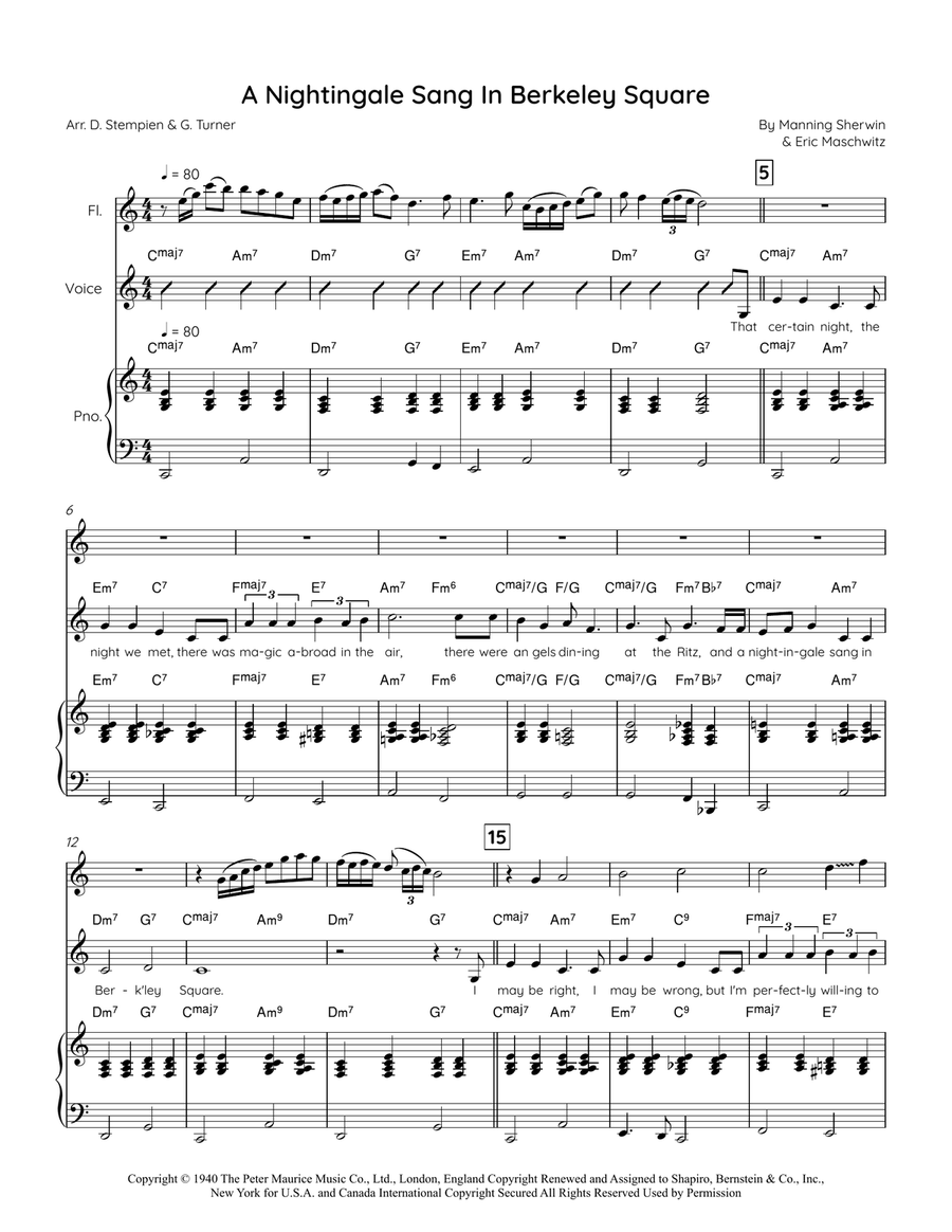 A Nightingale Sang In Berkeley Square Small Ensemble scores gallery preview page 1