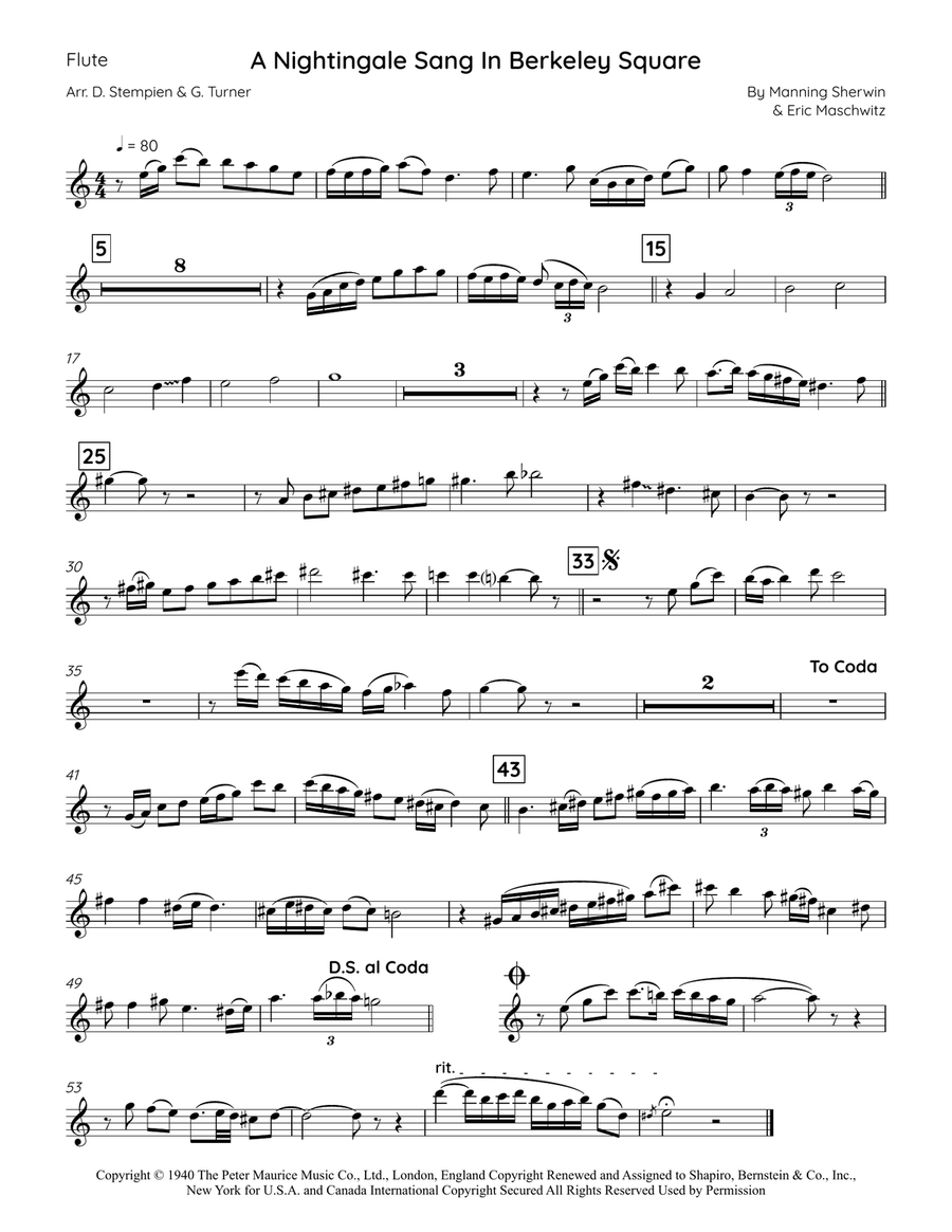 A Nightingale Sang In Berkeley Square Small Ensemble scores gallery preview page 5