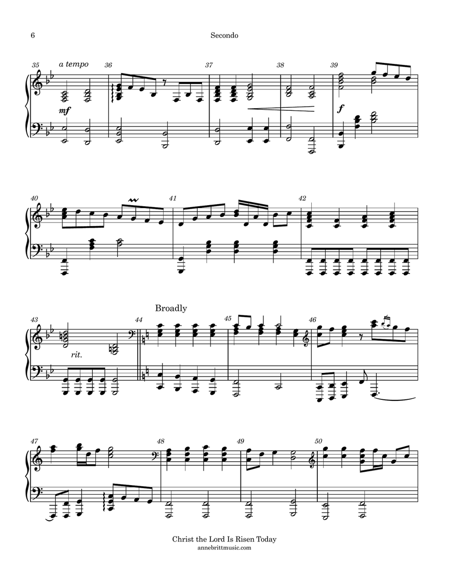 Christ the Lord Is Risen Today 1 Piano, 4-Hands scores gallery preview page 5