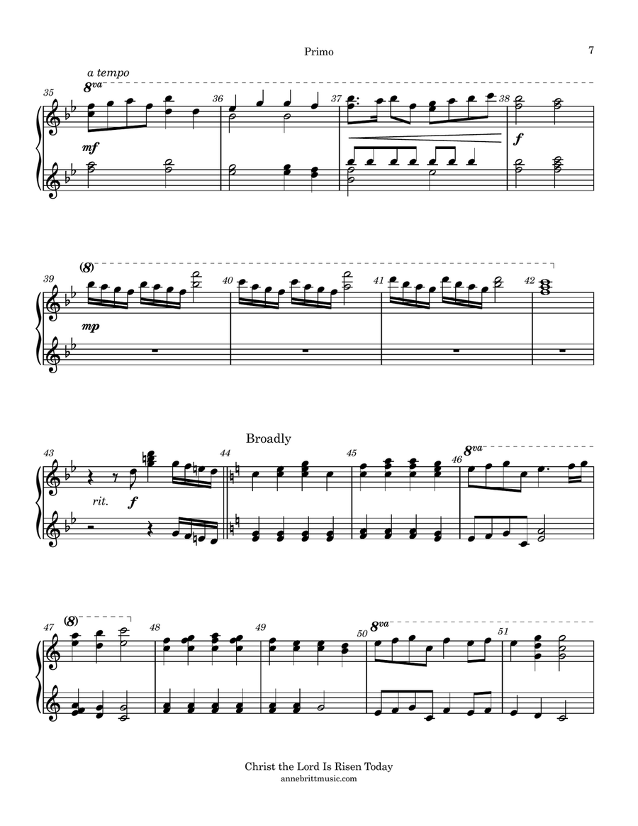 Christ the Lord Is Risen Today 1 Piano, 4-Hands scores gallery preview page 6