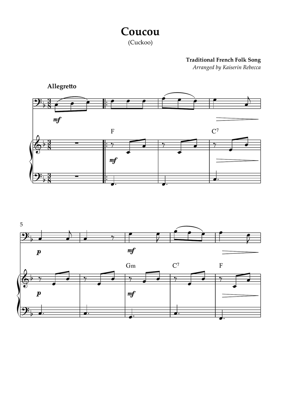 Coucou (Cuckoo) Coucou (Cuckoo) Bassoon scores gallery preview page 1