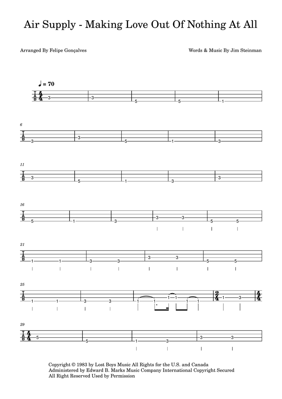 Making Love Out Of Nothing At All Acoustic Guitar scores gallery preview page 1