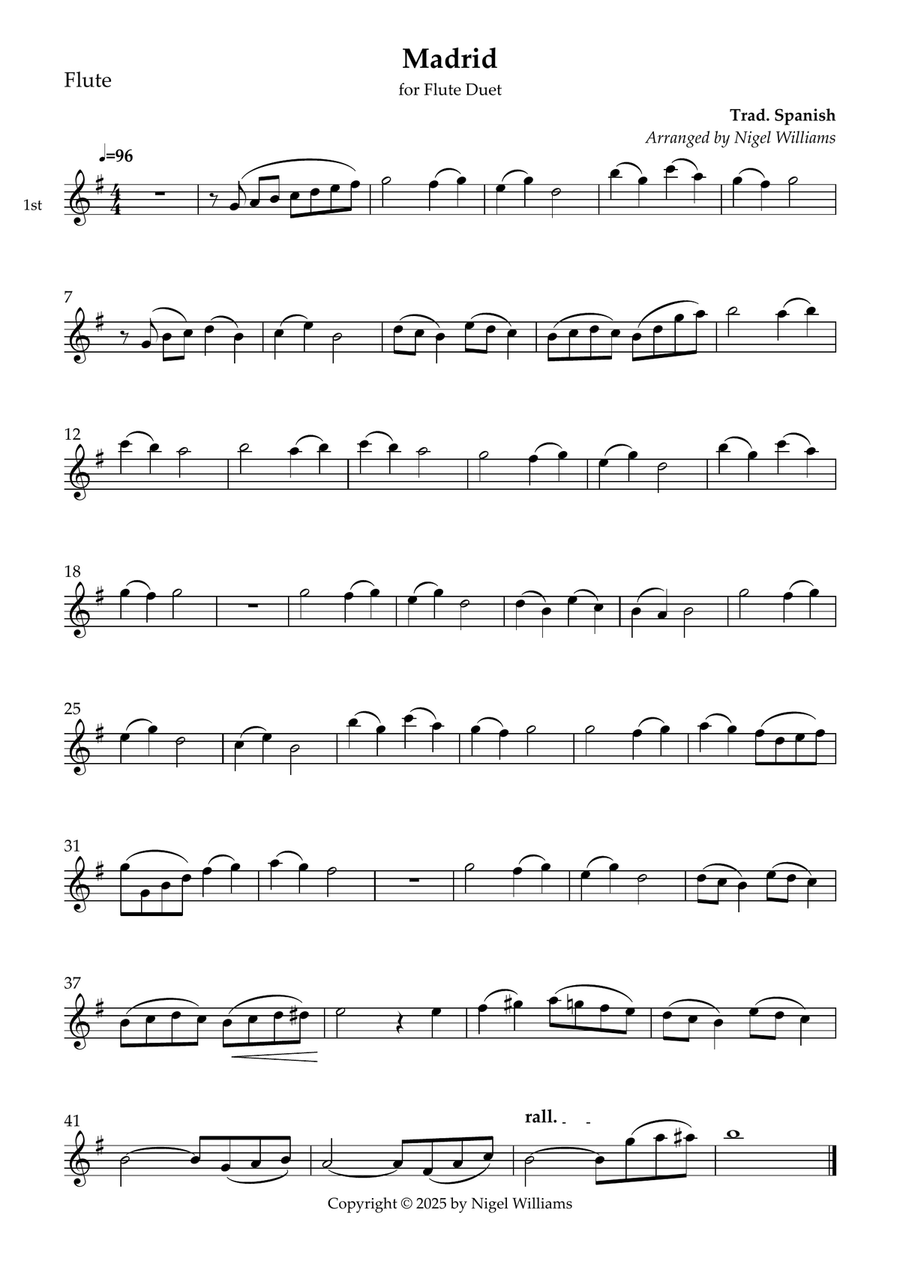 Madrid Madrid Flute Duet scores gallery preview page 1