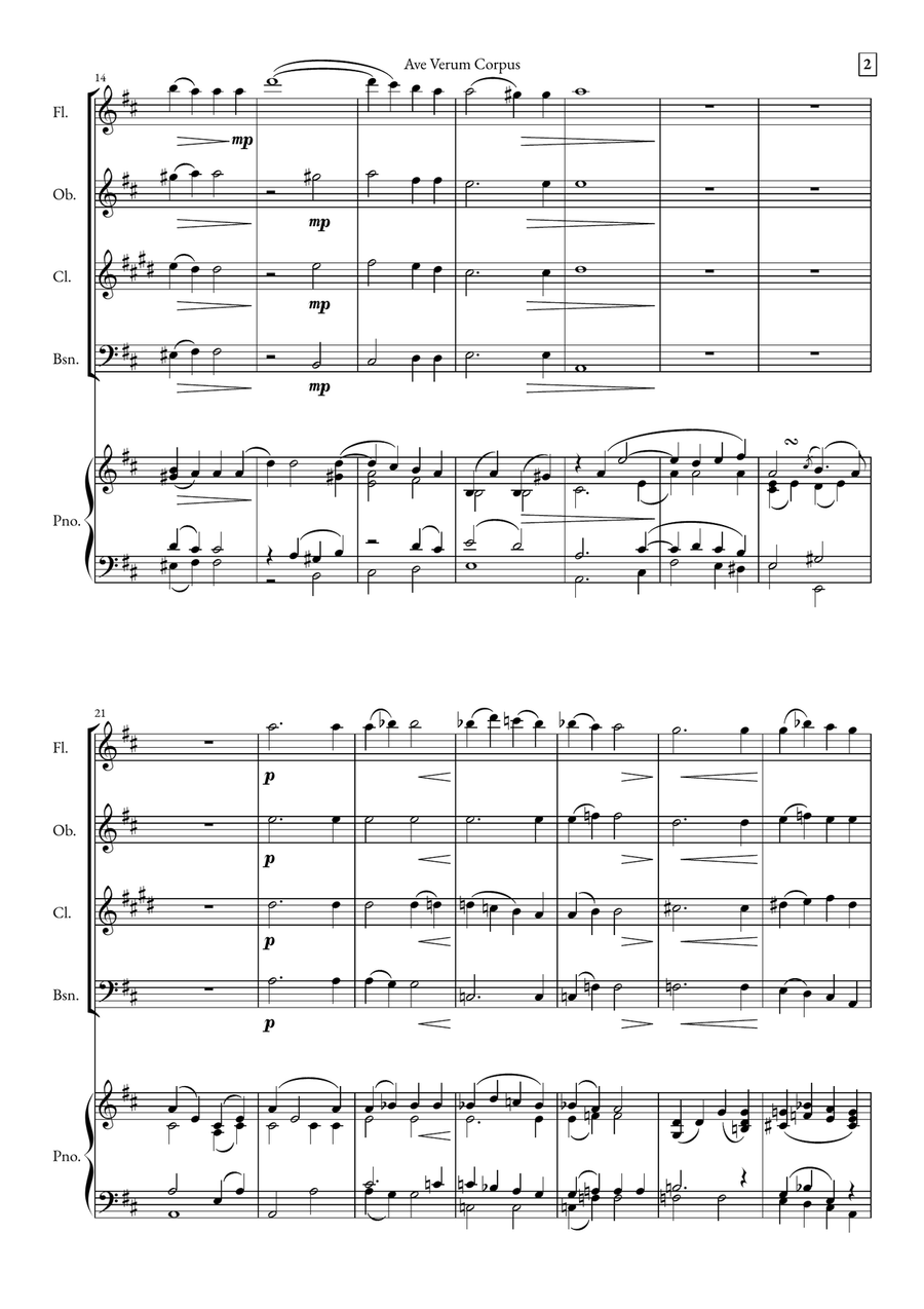Ave Verum Corpus Small Ensemble scores gallery preview page 2