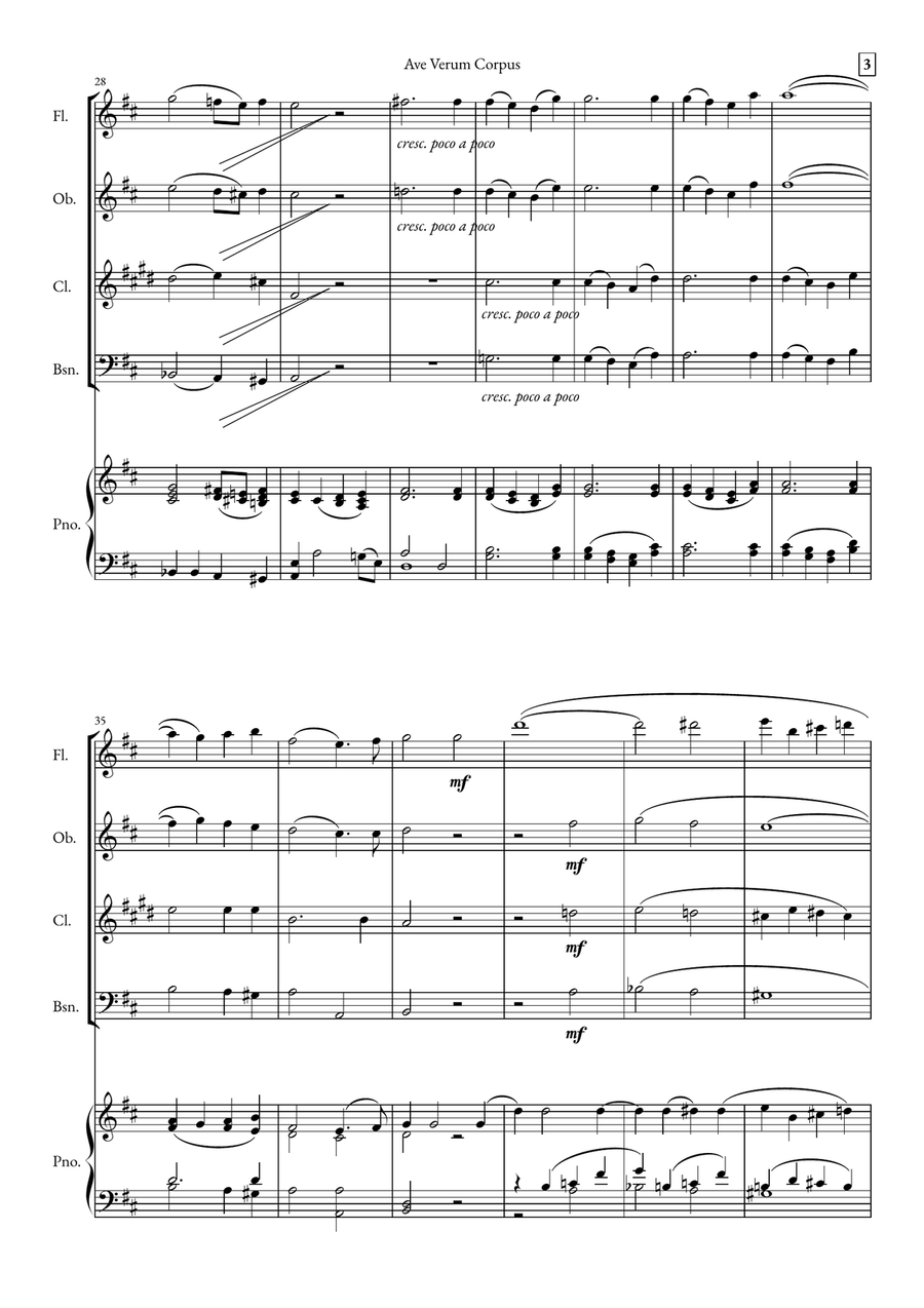 Ave Verum Corpus Small Ensemble scores gallery preview page 3