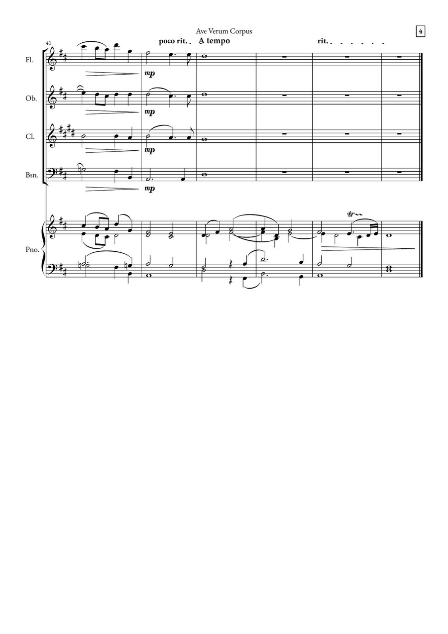 Ave Verum Corpus Small Ensemble scores gallery preview page 4