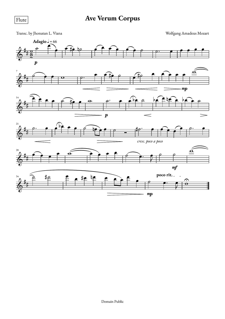 Ave Verum Corpus Woodwind Quintet scores gallery preview page 4