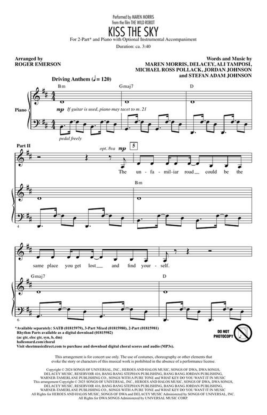 Kiss the Sky by Roger Emerson 2-Part - Sheet Music page 3