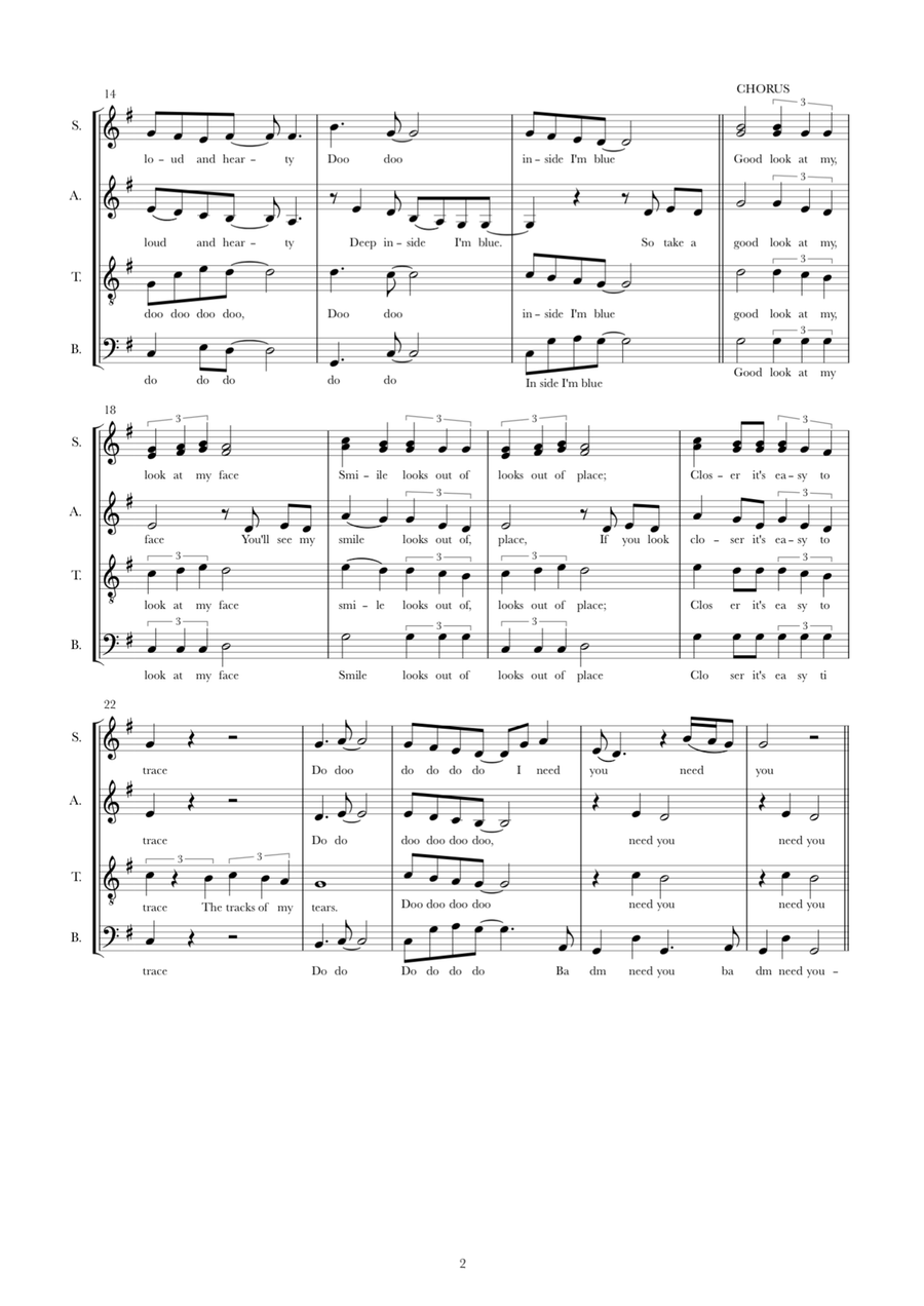 The Tracks Of My Tears The Tracks Of My Tears 4-Part scores gallery preview page 2