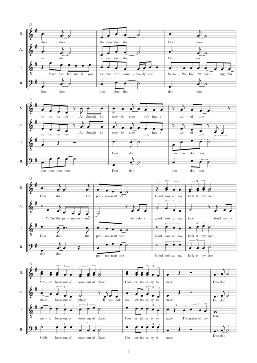 The Tracks Of My Tears The Tracks Of My Tears 4-Part scores gallery preview page 3