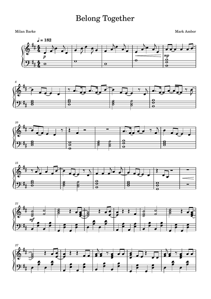 Belong Together Belong Together A Cappella scores gallery preview page 1