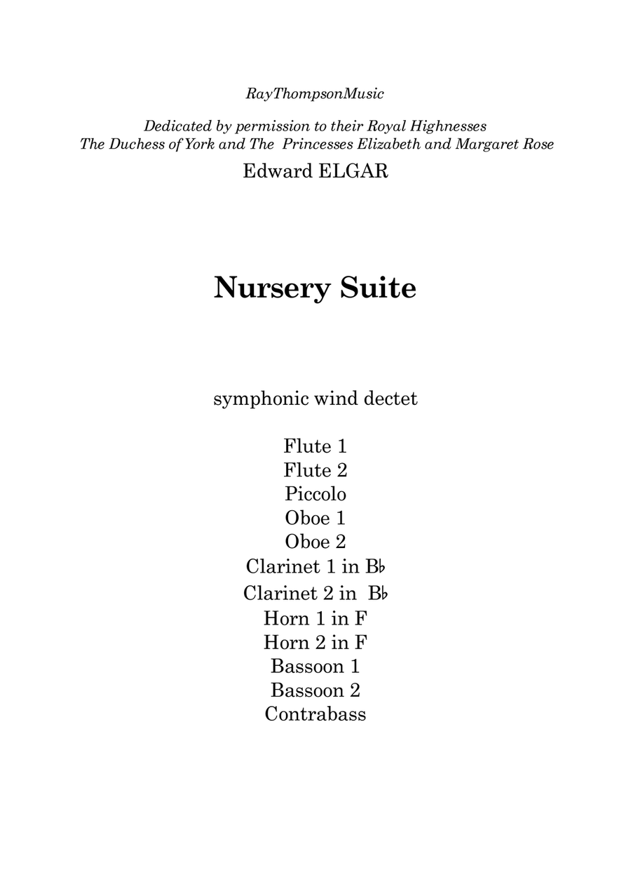 Elgar: Nursery Suite - symphonic wind dectet Woodwind Quintet scores gallery preview page 1