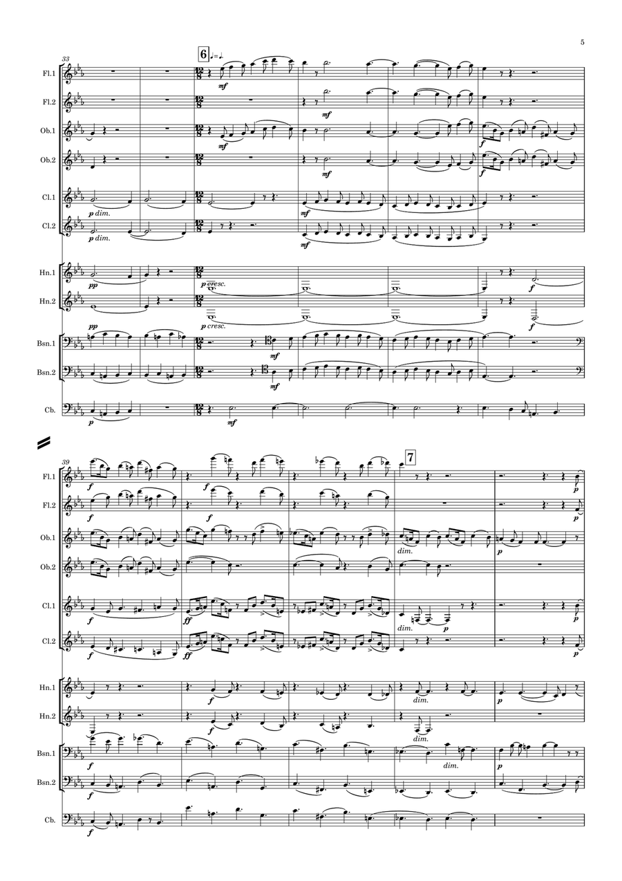 Elgar: Nursery Suite - symphonic wind dectet Woodwind Quintet scores gallery preview page 5