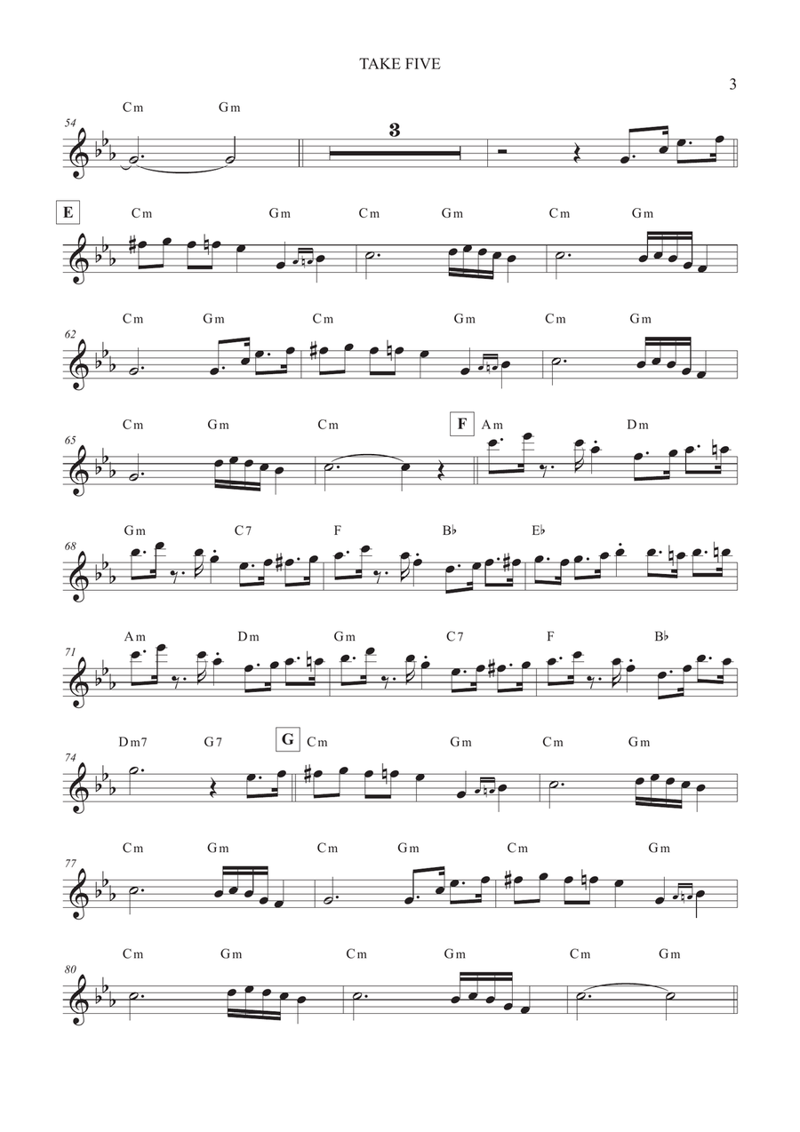Take Five Take Five Baritone Saxophone scores gallery preview page 3