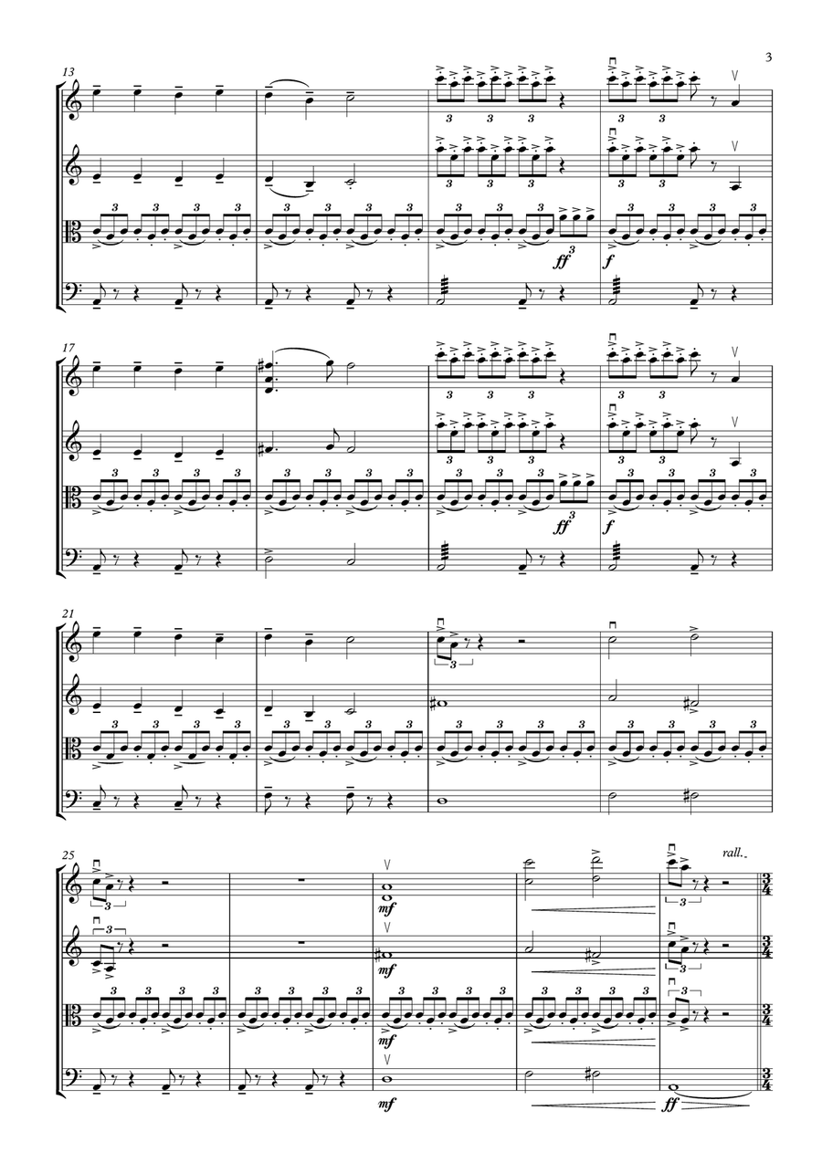 Medley: Alice's Theme with Proposal and Bandersnatched String Quartet scores gallery preview page 3