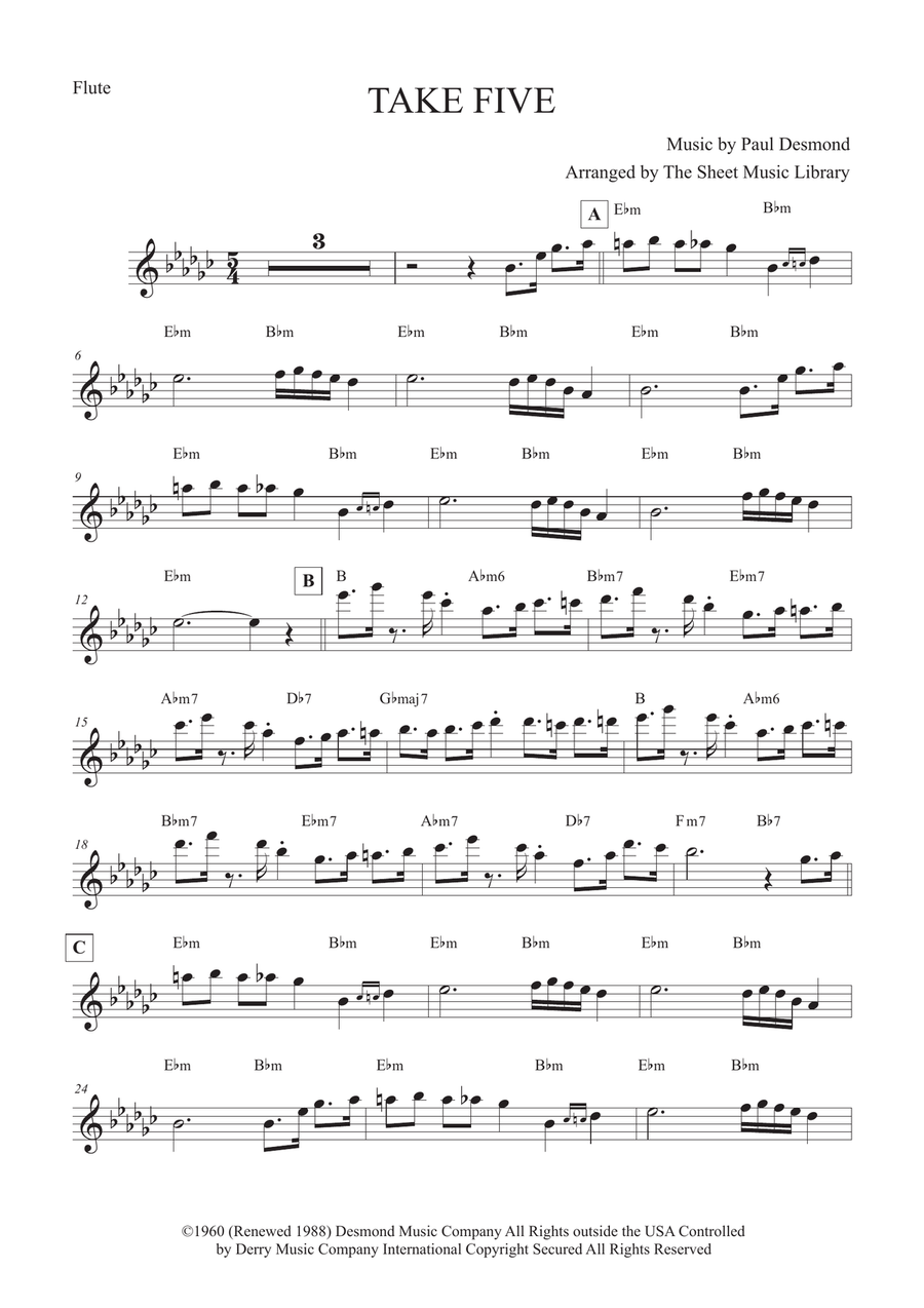 Take Five Take Five Flute scores gallery preview page 1