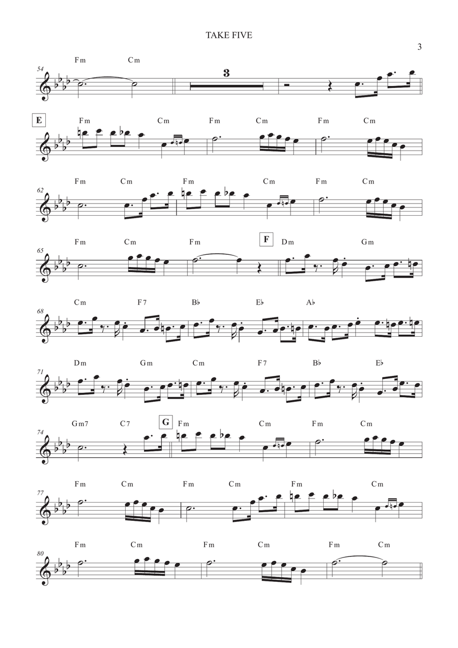 Take Five Take Five Tenor Saxophone scores gallery preview page 3