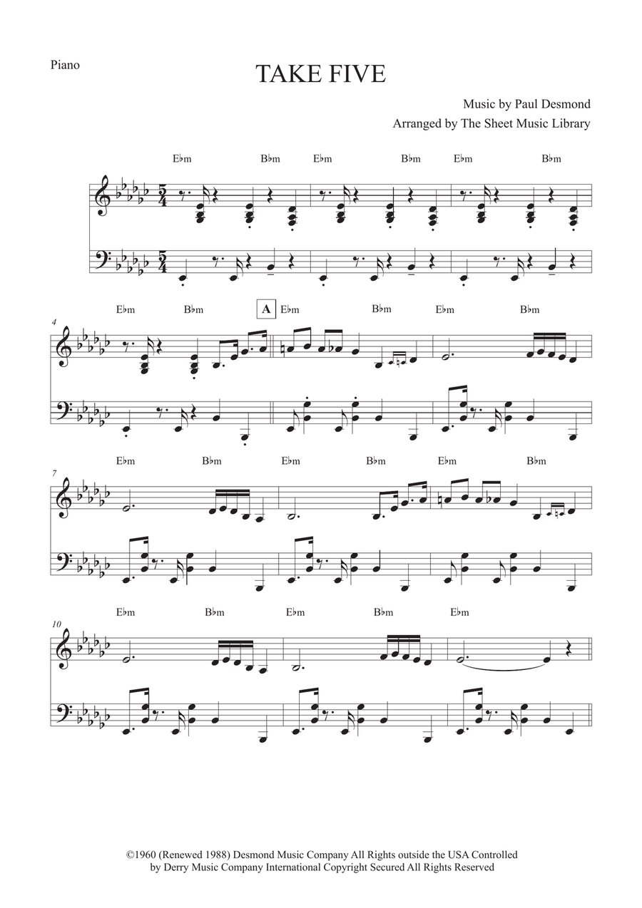 Take Five Take Five Piano scores gallery preview page 5