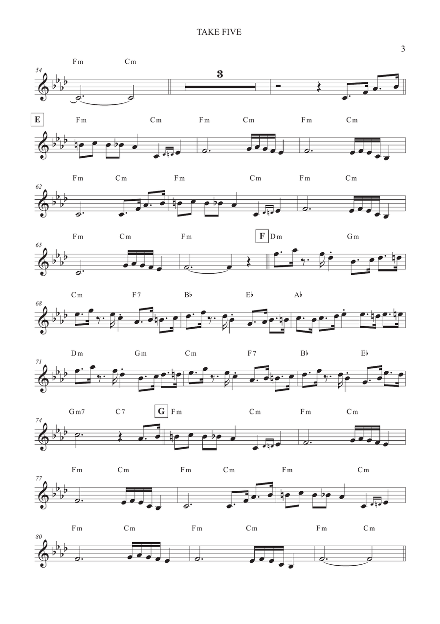 Take Five Take Five B-Flat Trumpet scores gallery preview page 3