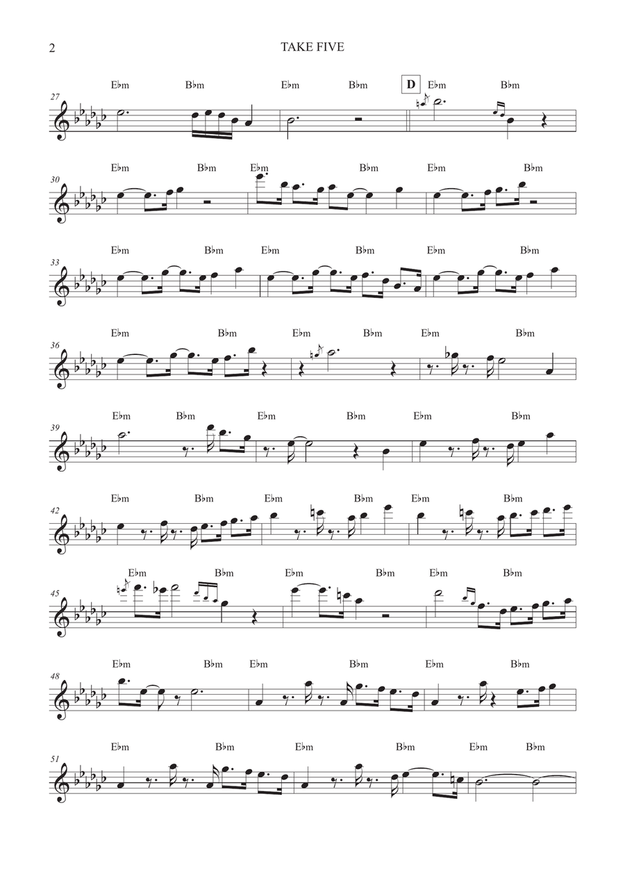 Take Five Take Five Violin Solo scores gallery preview page 2